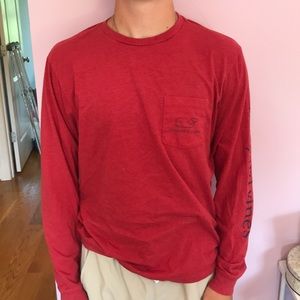 Red Long Sleeve Vineyard Vines Shirt